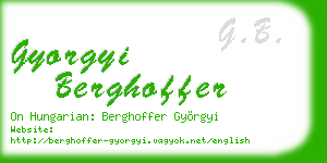 gyorgyi berghoffer business card